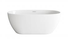  BT10759GW-BNK - 59 inch Soaking Bathtub in Glossy White with Brushed Nickel Trim