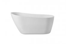  BT10859GW - 59 inch soaking Single slipper bathtub in glossy white