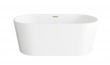  BT30159GW-BGD - 59 inch Bathtub in Glossy White with Brushed Gold Trim