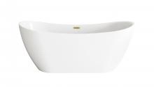  BT30467GW-BGD - 67 inch Bathtub in Glossy White with Brushed Gold Trim