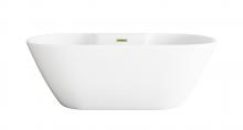  BT30567GW-BGD - 67 inch Bathtub in Glossy White with Brushed Gold Trim