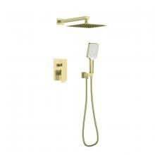  FAS-9003BGD - Petar Complete Shower Faucet System with Rough-in Valve in Brushed Gold