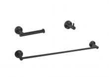  HWB-11S3HMBK - Freya 3-piece Bathroom Hardware Set in Matte Black