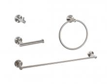  HWB-11S4BNK - Freya 4-piece Bathroom Hardware Set in Brushed Nickel