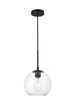  LD2206BK - Baxter 1 Light Black Pendant with Clear Glass