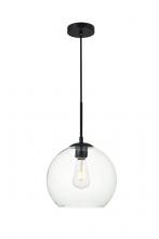  LD2212BK - Baxter 1 Light Black Pendant with Clear Glass