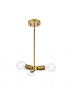  LD2337BR - Reyes 3 Lights Brass Pendant