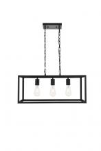  LD4063D25BK - Resolute 3 Light Black Pendant