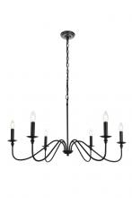  LD5006D36MB - Rohan Collection Chandelier D36 H19 Lt:6 Matte Black Finish