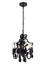  LD5019D9BK - Karter Collection Pendant D9.5 H12.2 Lt:3 Polished Black Finish