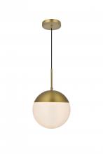  LD6032SG - Eclipse 10 inch Pendant Frosted White Shade in Satin Gold