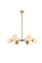  LD645D30BR - Briggs 30 Inch Pendant in Brass with White Shade