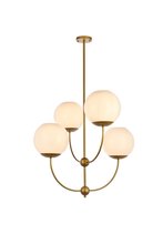  LD653D30BR - Lennon 31.5 Inch Pendant in Brass with White Shade