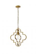  LD7063D16BR - Sandara 1 Light Pendant in Brass