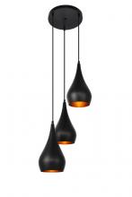  LDPD2000 - Nora Collection Pendant D14.5in H11.5in Lt:3 Black Finish