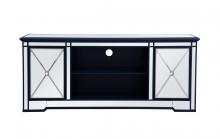 Elegant MF60160BL - Modern 60 In. Mirrored Tv Stand in Blue