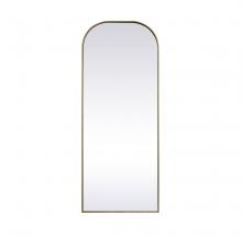 Elegant MR1FL2874BRS - Metal Frame Arch Full Length Mirror 28x74 Inch in Brass