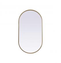  MR2A2036BRS - Metal Frame Oval Mirror 20x36 Inch in Brass