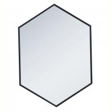  MR4424BK - Metal Frame HexAgon Mirror 24 Inch in Black