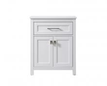  SC012430WH - 24 Inch Wide Bathroom Storage Freestanding Cabinet in White