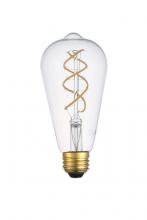  ST18LED201-6PK - LED Decorative helix vertical 3000K filament 6 watts 420 lumens ST18 light bulb