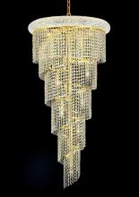 Elegant V1801SR22G/RC - Spiral 18 Light Gold Chandelier Clear Royal Cut Crystal
