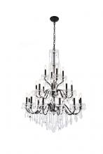  V2015G36DB/RC - St. Francis 24 Light Dark Bronze Chandelier Clear Royal Cut Crystal