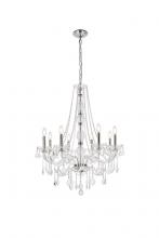 Elegant V7858D28C/RC - Verona 8 Light Chrome Chandelier Clear Royal Cut Crystal