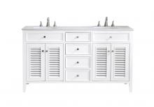  VF-1042 - 60 In. Double Bathroom Vanity Set in White