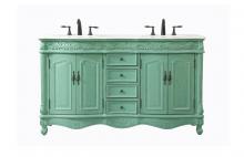  VF-1049VM - 60 Inch Double Bathroom Vanity in Vintage Mint