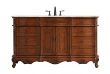  VF10160TK - 60 Inch Single Bathroom Vanity in Teak