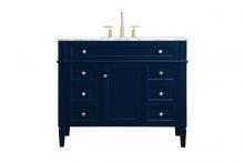  VF12542BL - 42 Inch Single Bathroom Vanity in Blue