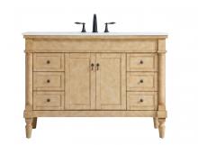  VF13048AB-VW - 48 Inch Single Bathroom Vanity in Antique Beige with Ivory White Engineered Marble