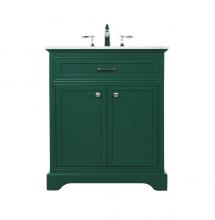 Elegant VF15030GN - 30 Inch Single Bathroom Vanity in Green