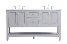  VF27060GR - 60 In. Double Sink Bathroom Vanity Set in Grey