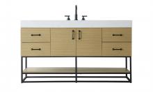 Elegant VF29260MHB - 60 inch Single Bathroom Vanity in Honey Brown