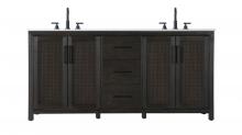  VF29572DCO - 72 inch Double Bathroom Vanity in Chocolate Oak