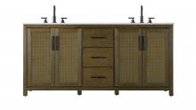  VF29572DHO - 72 inch Double Bathroom Vanity in Hazel Oak