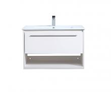  VF43030WH - 30 Inch Single Bathroom Floating Vanity in White