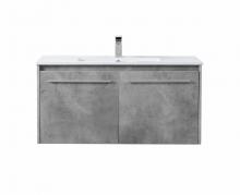  VF45040CG - 40 Inch Single Bathroom Floating Vanity in Concrete Grey