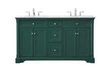  VF53060DGN - 60 Inch Double Bathroom Vanity Set in Green