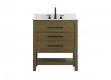  VF60530MCB-BS - 30 inch Single Bathroom Vanity in Chestnut Brown with backsplash