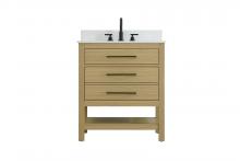  VF60530MHB-BS - 30 inch Single Bathroom Vanity in Honey Brown with backsplash