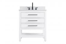  VF60530WH-BS - 30 inch Single Bathroom Vanity in White with backsplash