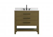  VF60536MCB-BS - 36  inch Single Bathroom Vanity in Chestnut Brown with backsplash