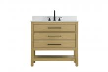  VF60536MHB-BS - 36  inch Single Bathroom Vanity in Honey Brown with backsplash