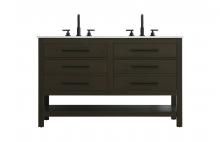  VF60554DMMB - 54 inch Double Bathroom Vanity in Mocha Brown