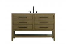  VF60554MCB - 54 inch Single Bathroom Vanity in Chestnut Brown