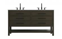  VF60560DMMB - 60 inch Double Bathroom Vanity in Mocha Brown