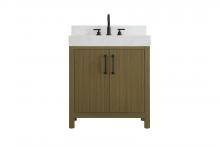  VF60630MCB-BS - 30 inch Single Bathroom Vanity In Chestnut Brown with backsplash